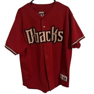 VINTAGE Arizona Diamondbacks Majestic Bramd Sedona Red MLB Baseball Jersey LARGE